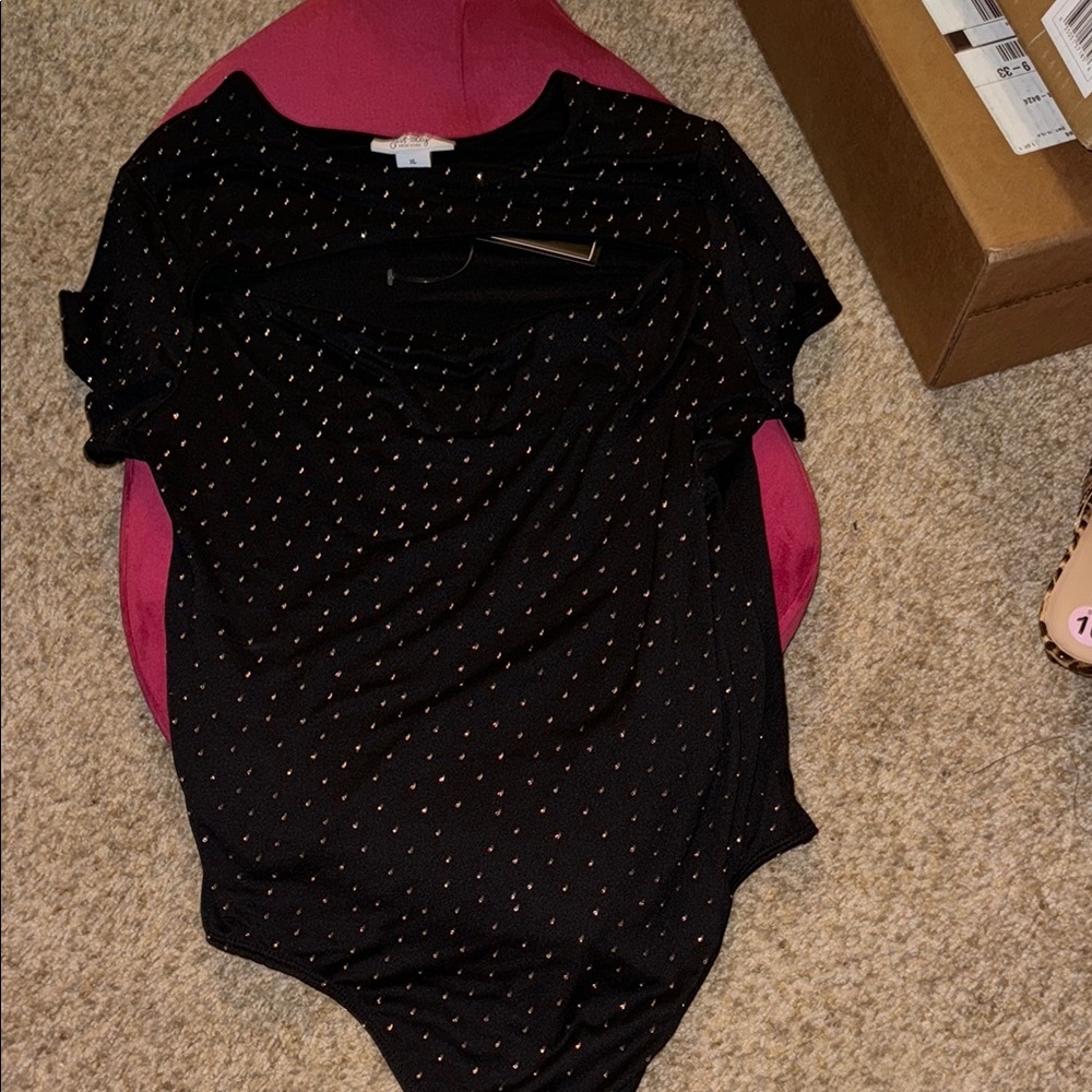 Black Bodysuit with silver accents